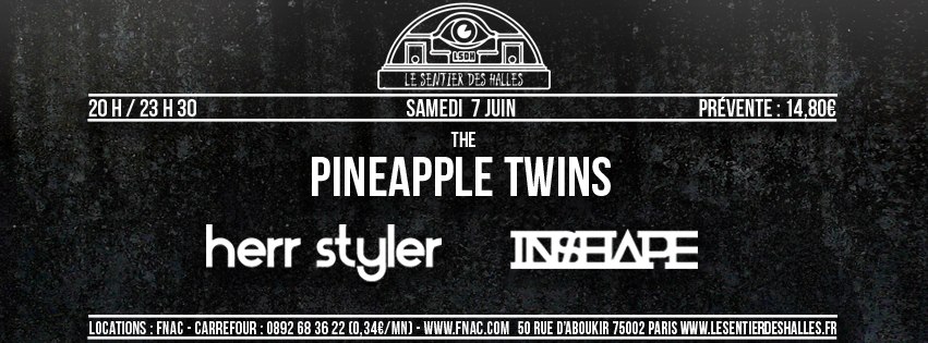 The Pineapple Twins et Herr Styler le 7 juin au Sentier des Halles