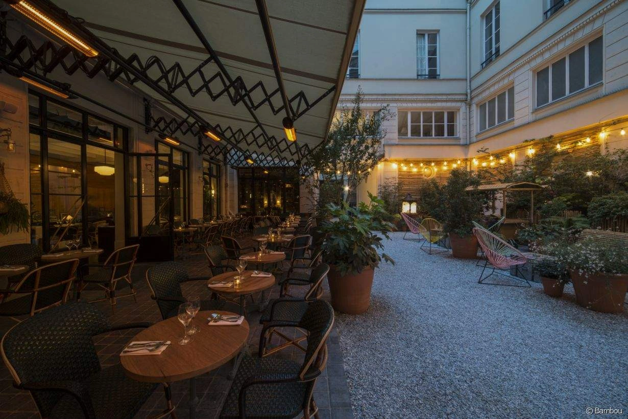 Terrasse/jardin du restaurant thaï Bambou