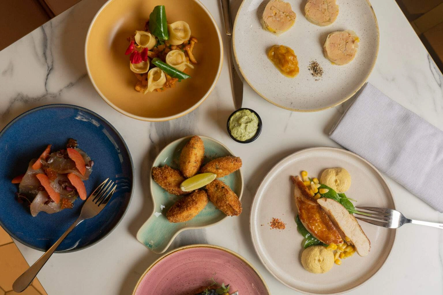 Les différents plats de la carte du moment du Nectar