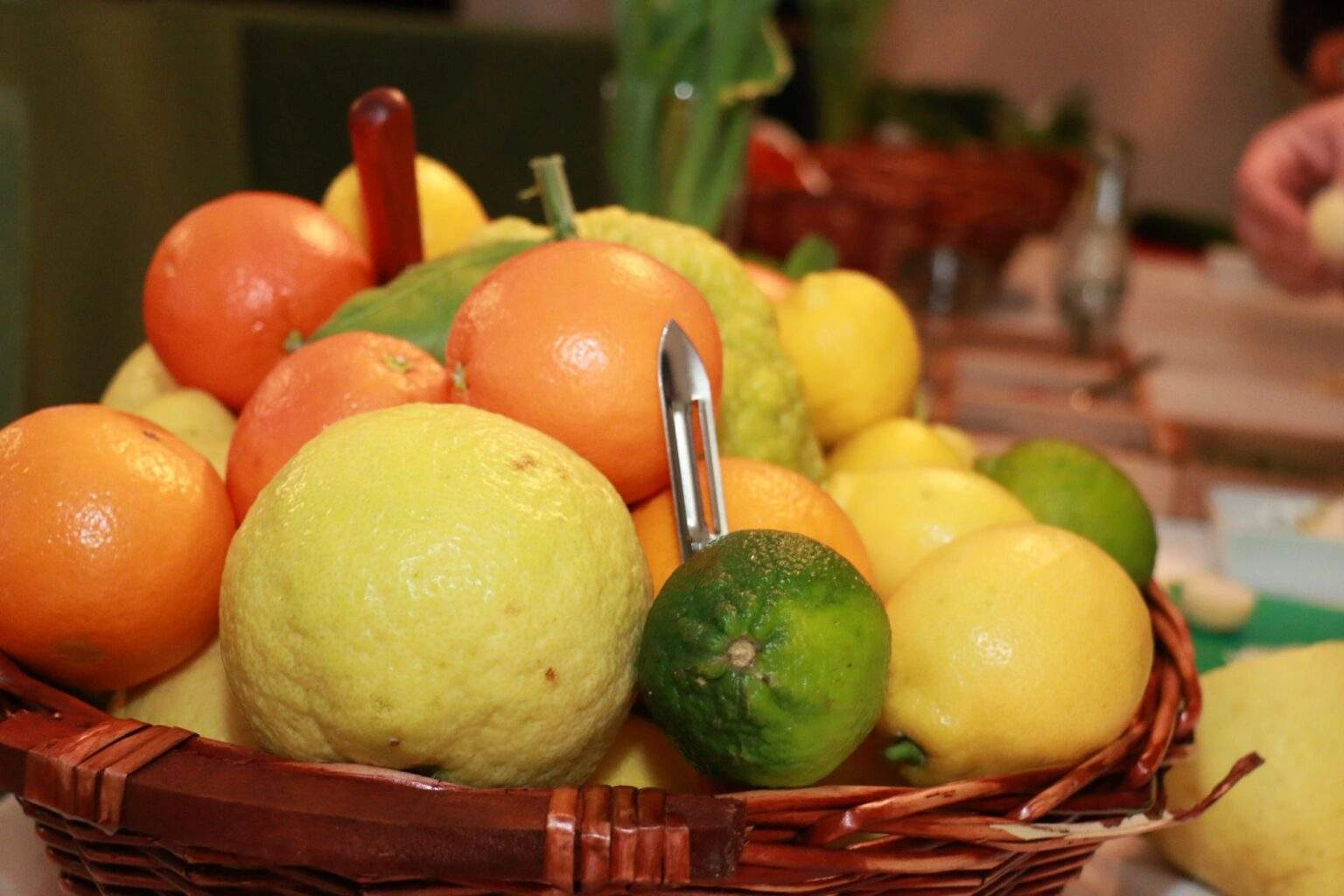 La panière d’agrumes proposée lors de la masterclass.