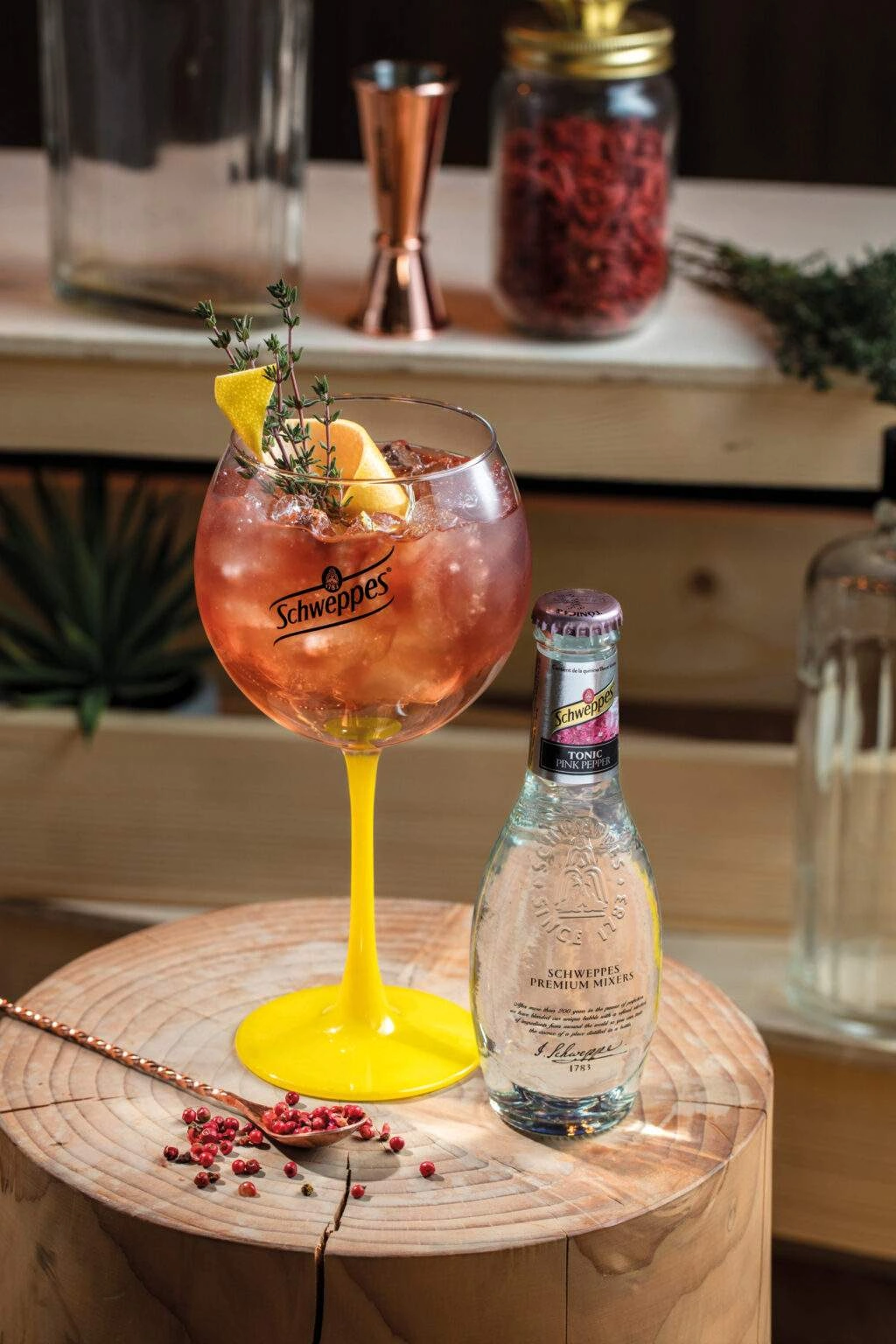 Pink Pepper Martini, un cocktail au Martini et Schweppes Pink Pepper